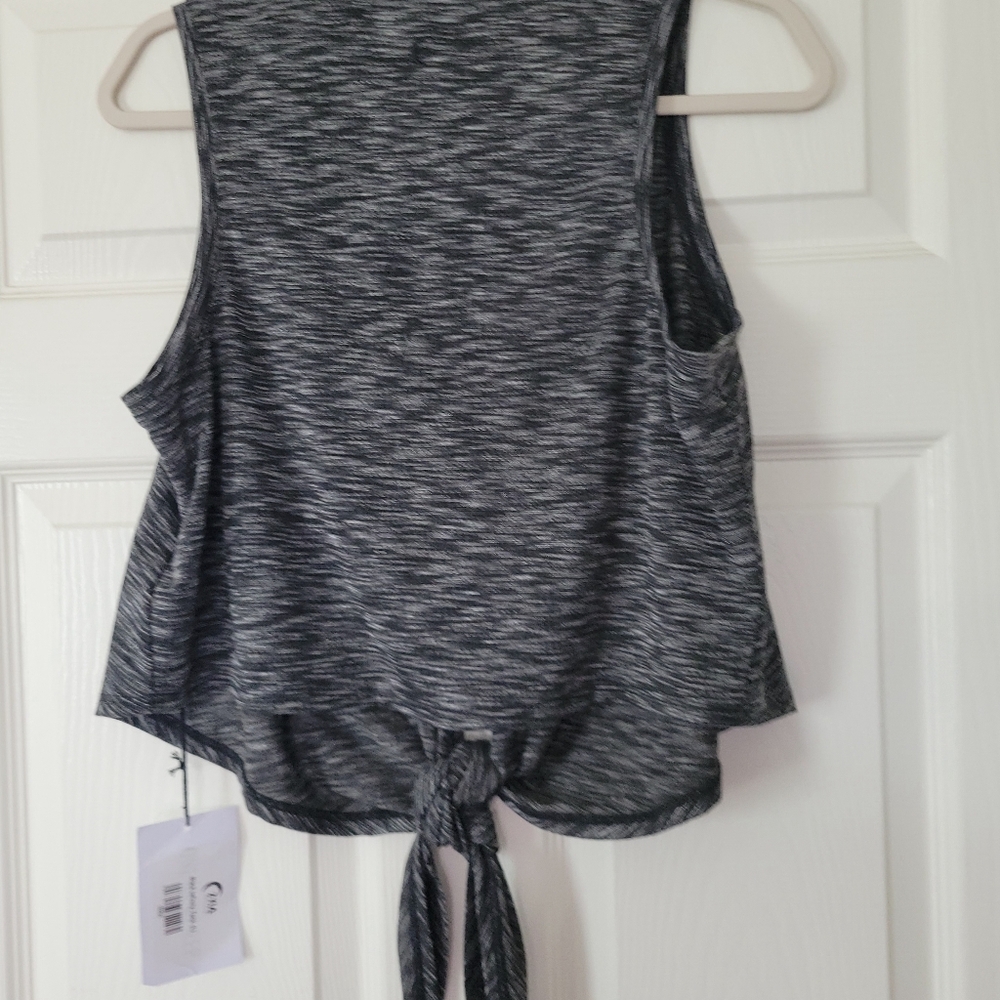 Zyia Active Womens Heathered Black/Gray Infinity Tank Front Tie New With Tags - Picture 5 of 5